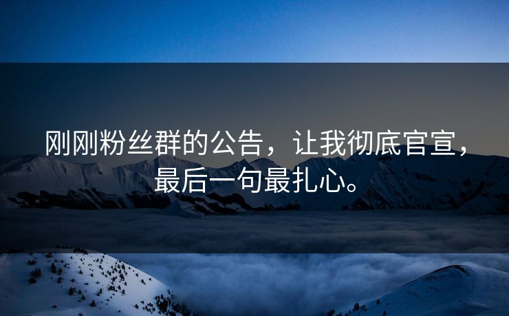 刚刚粉丝群的公告，让我彻底官宣，最后一句最扎心。