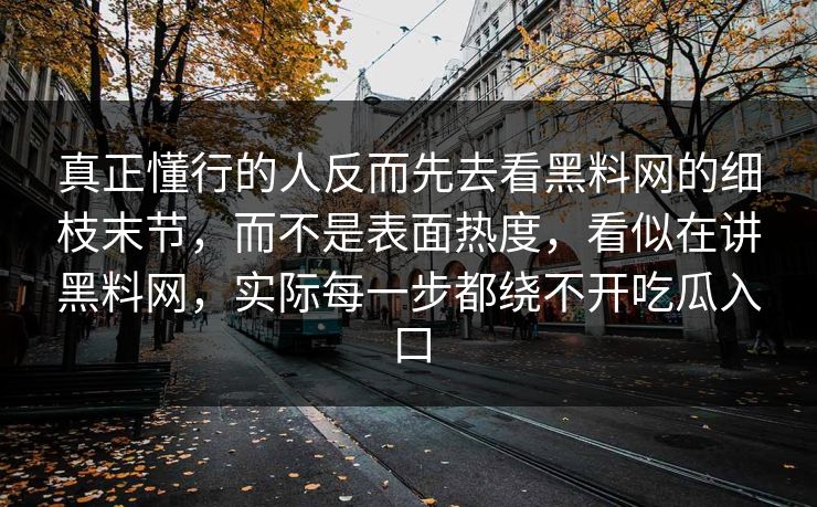 真正懂行的人反而先去看黑料网的细枝末节，而不是表面热度，看似在讲黑料网，实际每一步都绕不开吃瓜入口