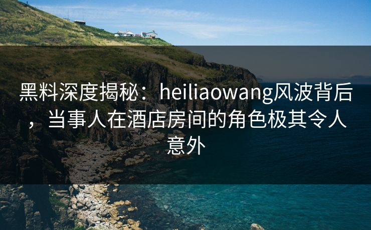 黑料深度揭秘：heiliaowang风波背后，当事人在酒店房间的角色极其令人意外