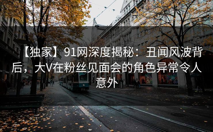 【独家】91网深度揭秘：丑闻风波背后，大V在粉丝见面会的角色异常令人意外